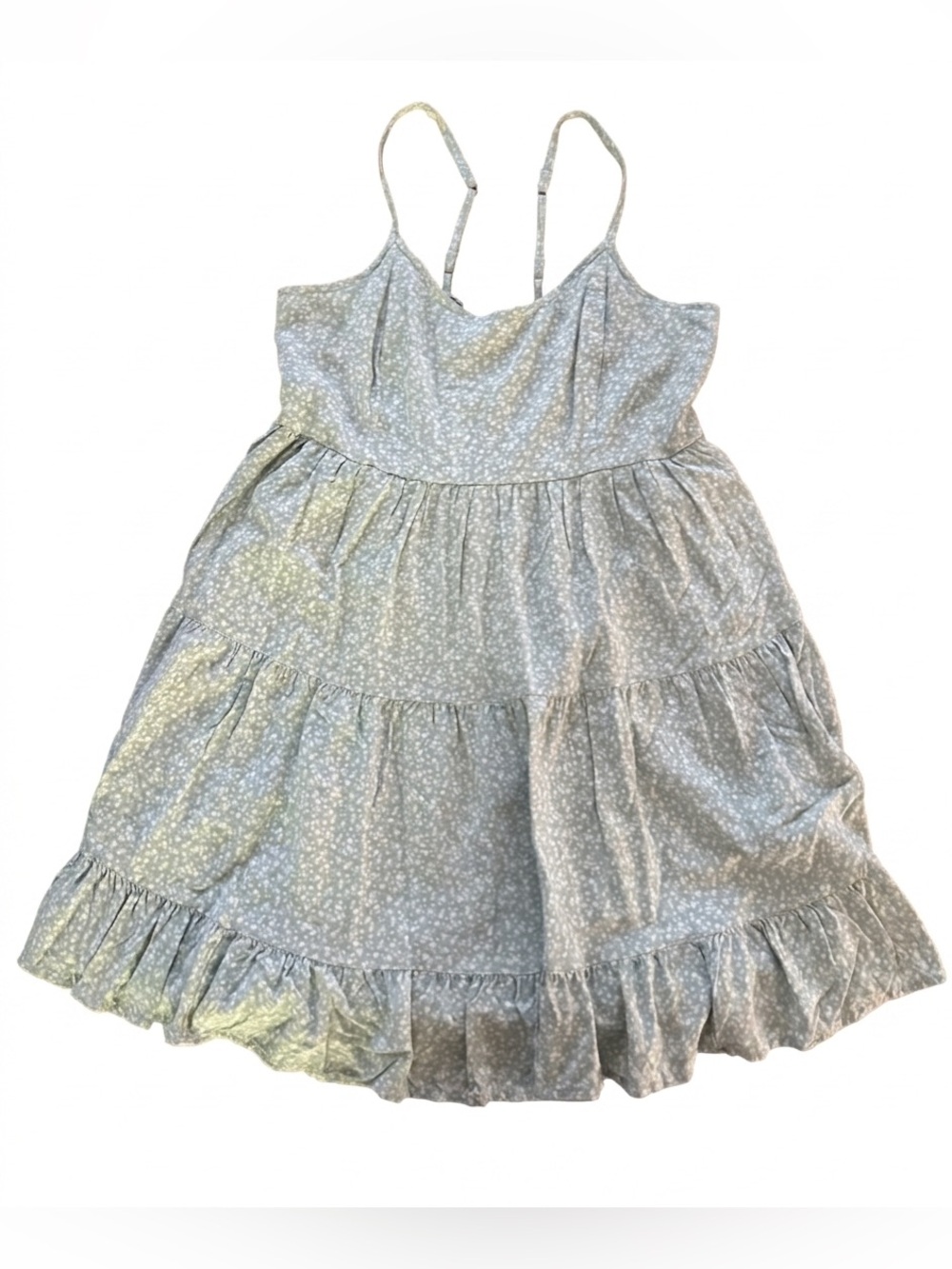 Hollister sage green floral tiered mini dress Size M